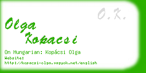 olga kopacsi business card